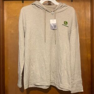 NWT Ahead Size M Khaki Striped Hoodie